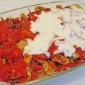 Ovenschotel Turkse kebab met tomaten-feta saus