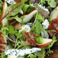 Peer,Gorgonzola,Balsamico en Pancetta salade[...]