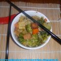 Tofu met knoflookgroenten en rijst