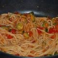 Mediterrane Spaghetti met courgette en tomaat