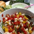 Baquette met Italiaanse salade en pestodressing