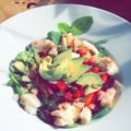 Spinazie salade met pangasius en avocado