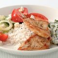 Kalkoen met Griekse salade en tzatziki
