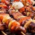 Shaslicks barbecue recept met paprika en ui