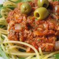 Spaghetti bolognese maar dan met tonijn