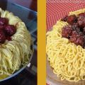 'Spaghetti en gehaktballen' taart