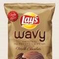 Lay´s Wavy potato chips dipped in milk chocolate