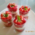 Aardbeien-tiramisu in een glaasje