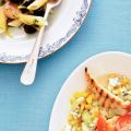 Salade van gegrilde kip, maÃ¯s en bleekselderij
