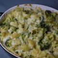 Pasta-ovenschotel met prei, broccoli en kaassaus