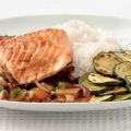 Zalm in balsamicojus met courgette