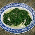 Spinazie met knoflook en gorgonzola