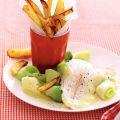 Verse frites, prei en scholfilet