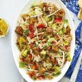 Nasi met tofu en cassavekroepoek
