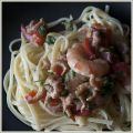 Pasta met scampi en garnalen