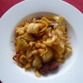 Spitskool met witte bonen en chorizo