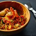 wok met scampi, kalfslapje, wortelen, broccoli,[...]