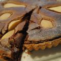 Peren-chocoladetaart met marsepein