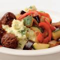 Gehaktballetjes met puree en ratatouille