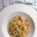 Spaghetti carbonara met courgette