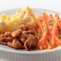 Gegrilde stukjes met roomkaasaardappeltjes