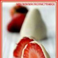 Aardbeien met witte chocolade