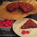 Brownies met frambozen en witte chocolade