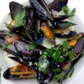 Mosselen met room en knoflook