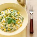 Risotto met Courgette,Erwten en Lenteuitjes