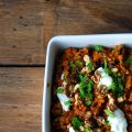 bulgursalade met paprikapasta, aubergine,[...]