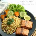 Salmon soy sauce with garlic fried rice/ Zalm[...]