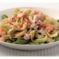 Tagliatelle met zalm en fruits de mer