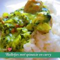 Balletjes met Spinazie, curry en rijst