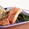 Zalm met riso en sperziebonen