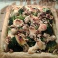 Broccoli-selder-champignon taart met geitenkaas