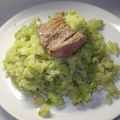 Spruitjespuree met steak