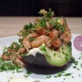 Foodblogswap december, avocado met garnalen