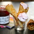 Pannenkoekhoorntjes met frambozenslagroom