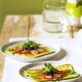 Carpaccio van courgette met waterkers en radijs