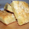 Blonde brownies met witte chocolade