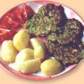 Groene kool pannenkoeken