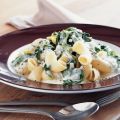 Pasta met spinazie en magor