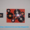 Wall art met oude LP's