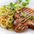 Gemberkarbonade met spaghetti