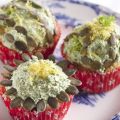 Hartige cupcake met peterseliecrÃ¨me