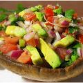 Gemarineerde Portobello`s met Avocado Salsa