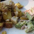 broccoli-hamsalade met rozemarijnaardappeltjes