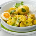 Curry van bloemkool, aardappelen en eieren