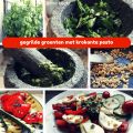 Salade van gegrilde groenten met krokante pesto