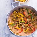 Stroganoff van varkensreepjes